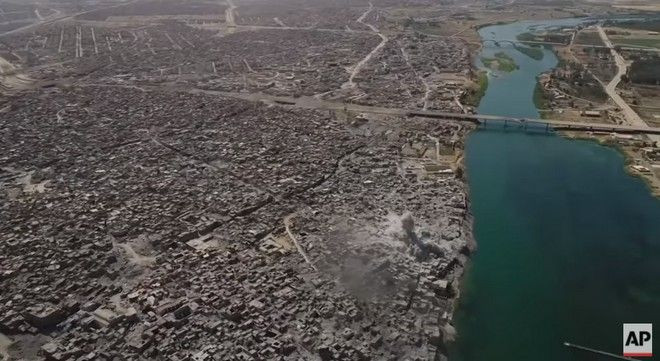 Η διαλυμένη Μοσούλη από ψηλά (βίντεο)